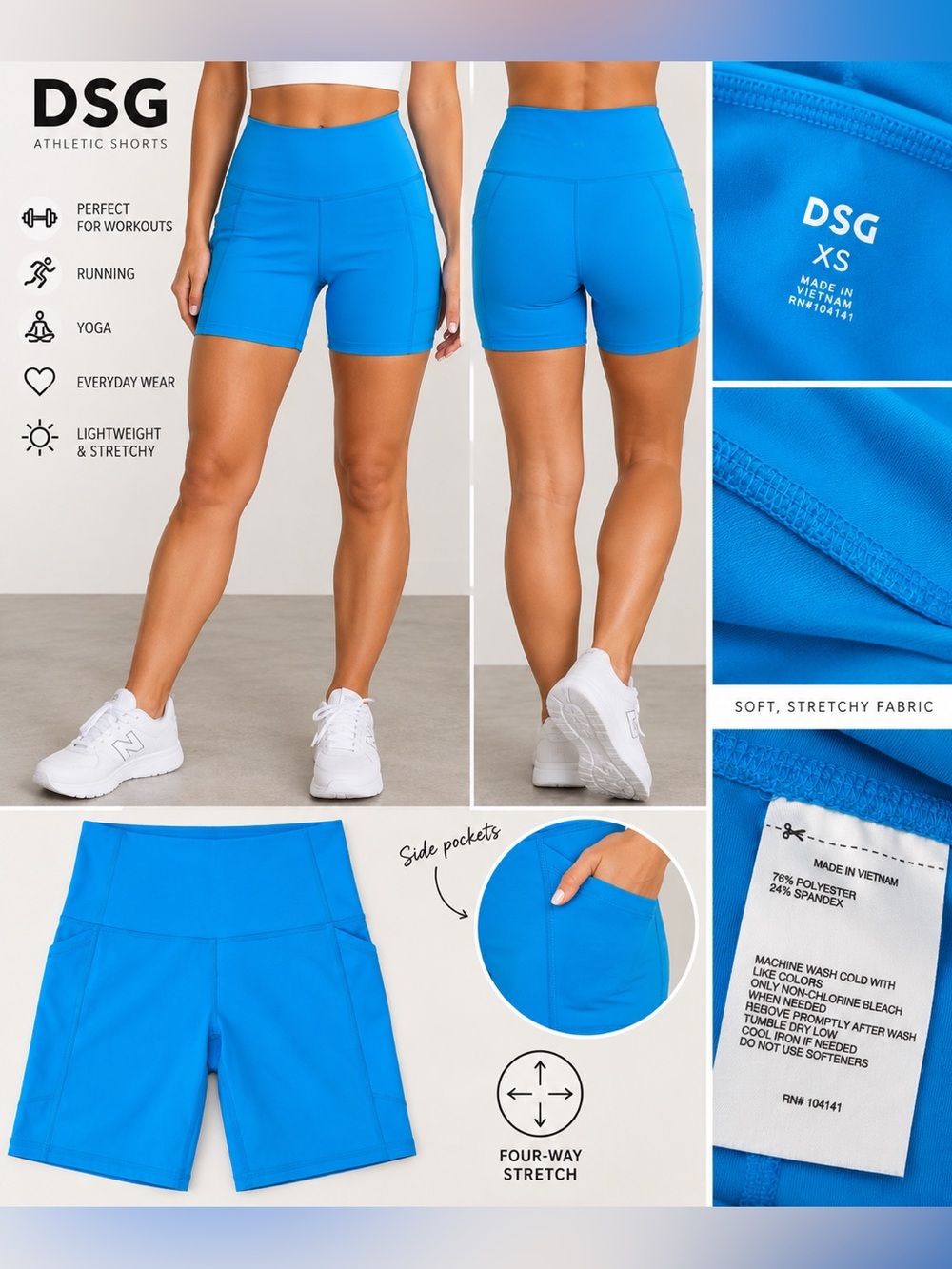 DSG Women's High-Rise Bike Shorts — Bright Blue
